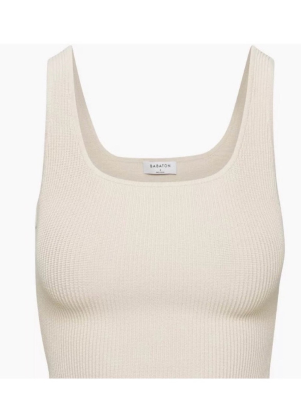 M - Aritzia Sculpt knit square neck tank in matte pearl